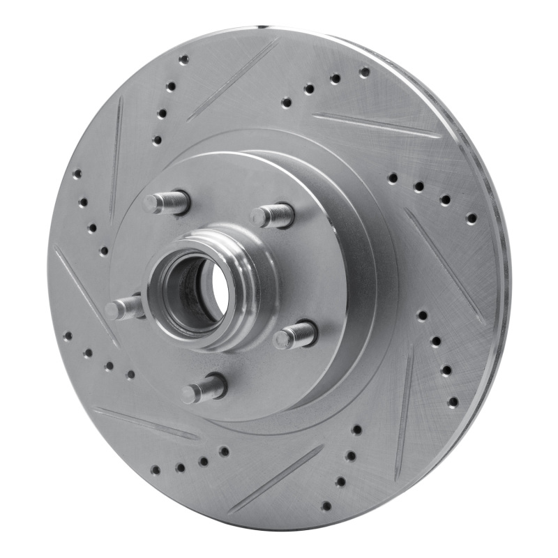 Ford Explorer Sport Trac Brake Rotor (1) - Front Left - R1 Concepts - Drilled & Slotted - Silver - `01-`05
